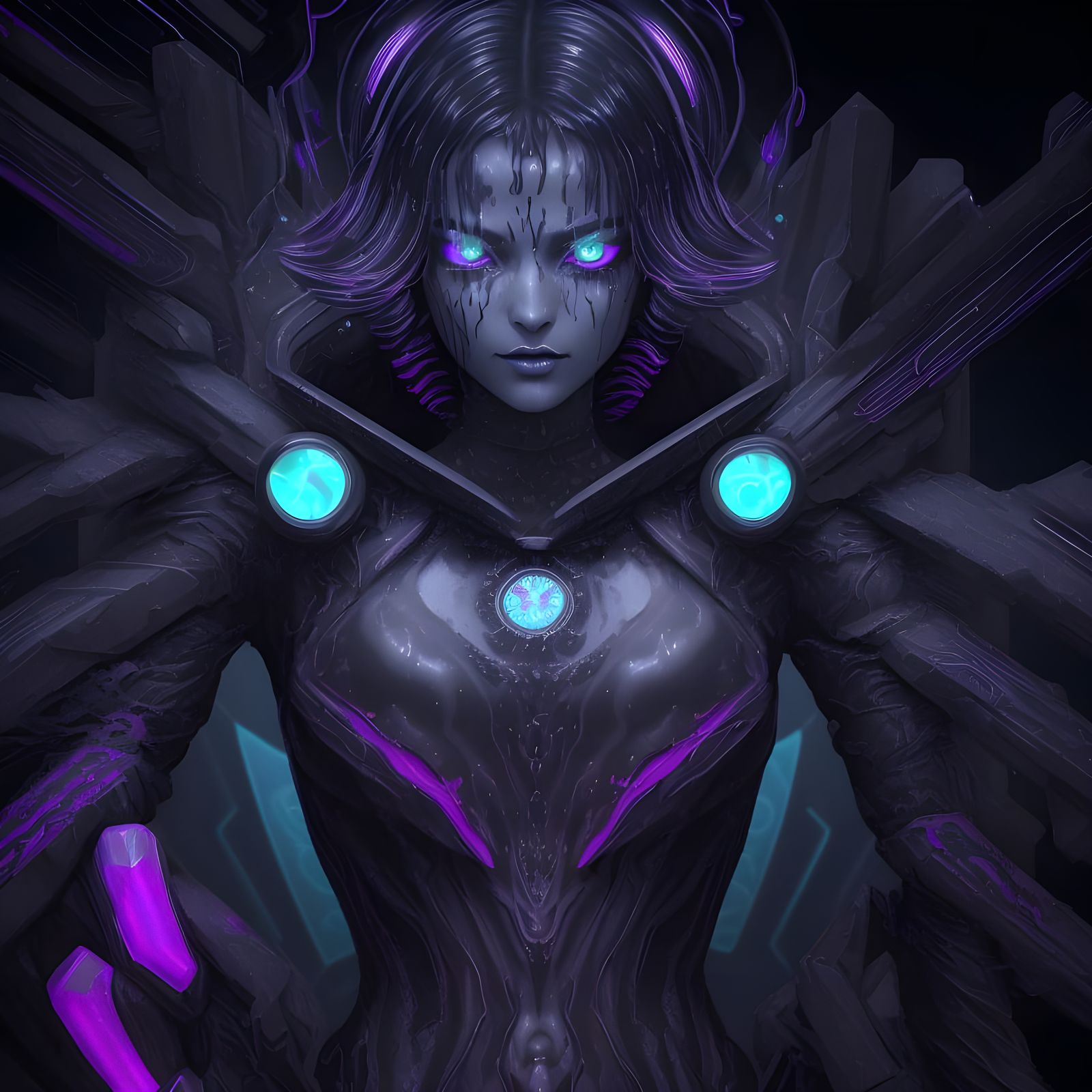 Neon Dreamscape in Cyberpunk Abstraction