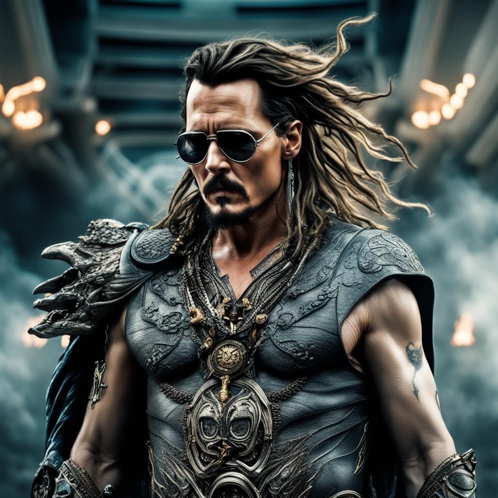 Sci-Fi Zeus Battles Demon: Hyperrealistic Render