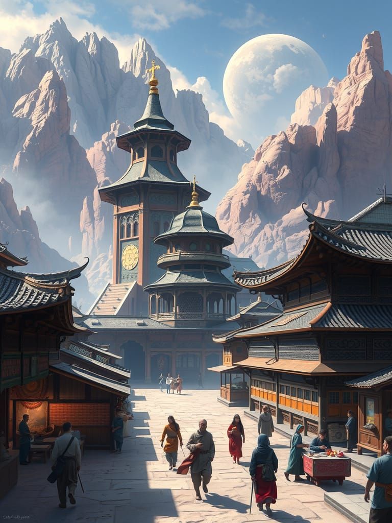 Mystical Orient: Ancient Architecture & Futuristic Markets