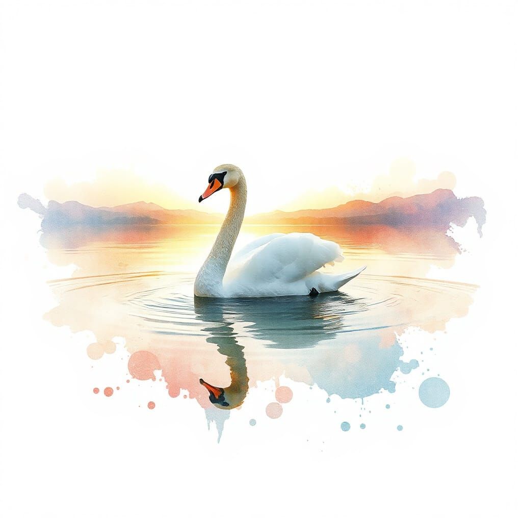 Ethereal Swan in Dawn's Soft Light