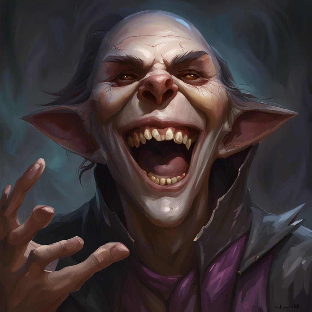 Devious Necromancer Portrait in Hyperdetailed Style