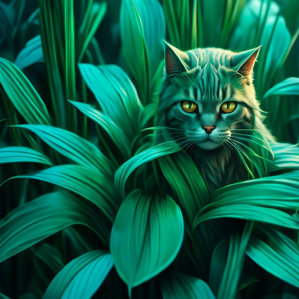 Cat Walks in Mystical Environment: Matte Painting