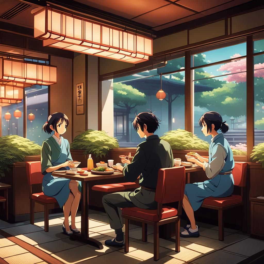 Lunch Break in Ghibli-Style Japanese Restaurant