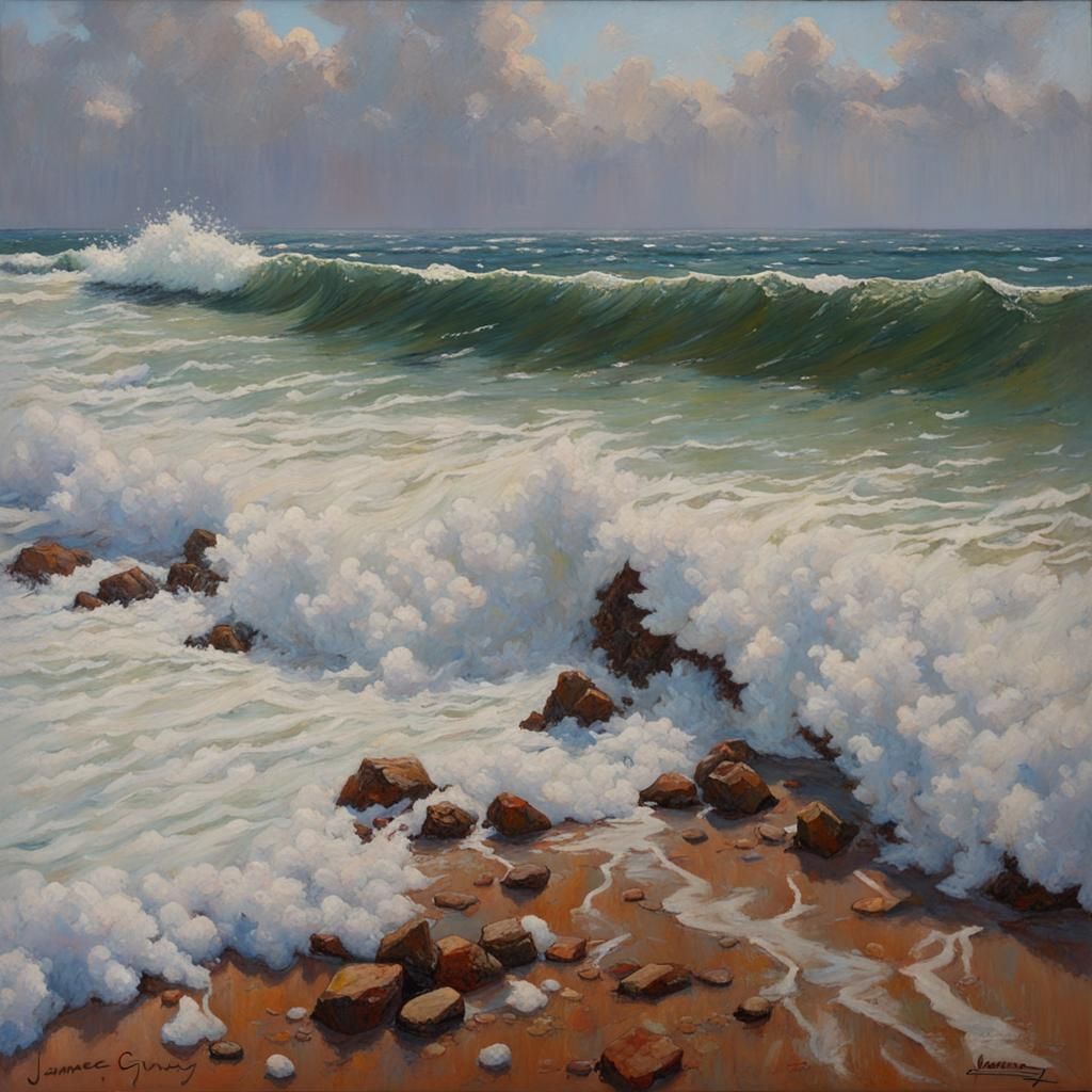 Unstable Foam Oil Painting by Gurney