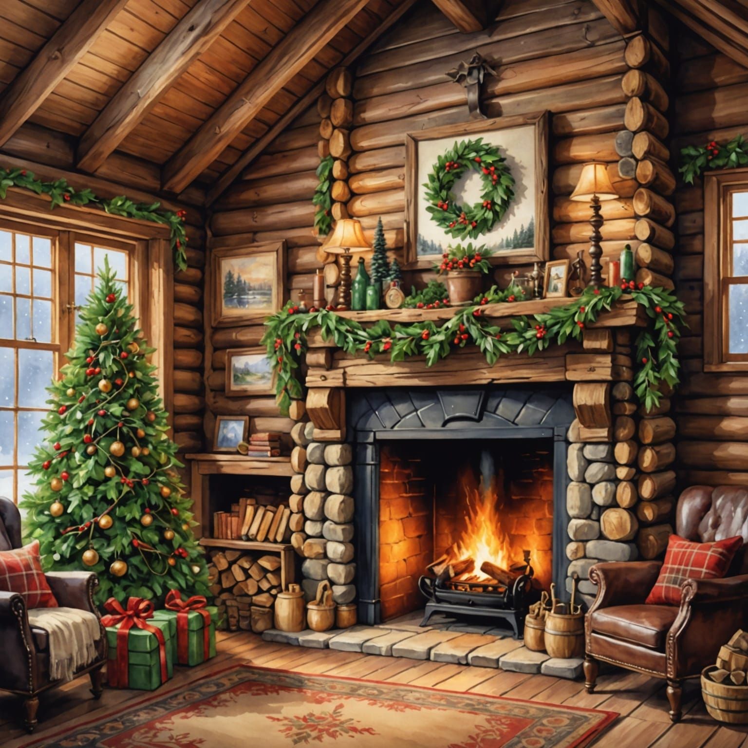 Christmas at the cabin