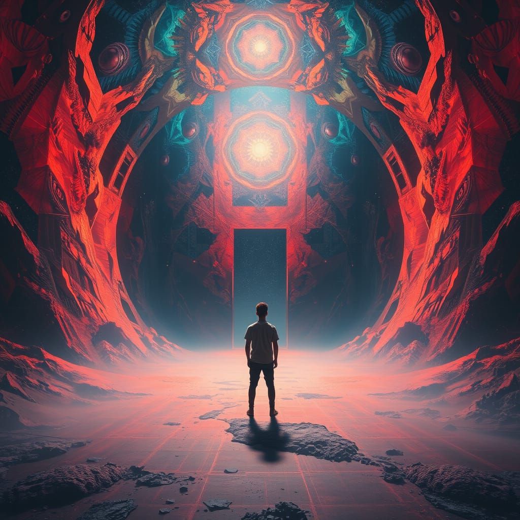 Dreamer at the Kaleidoscopic Abyss: A Surreal Realm