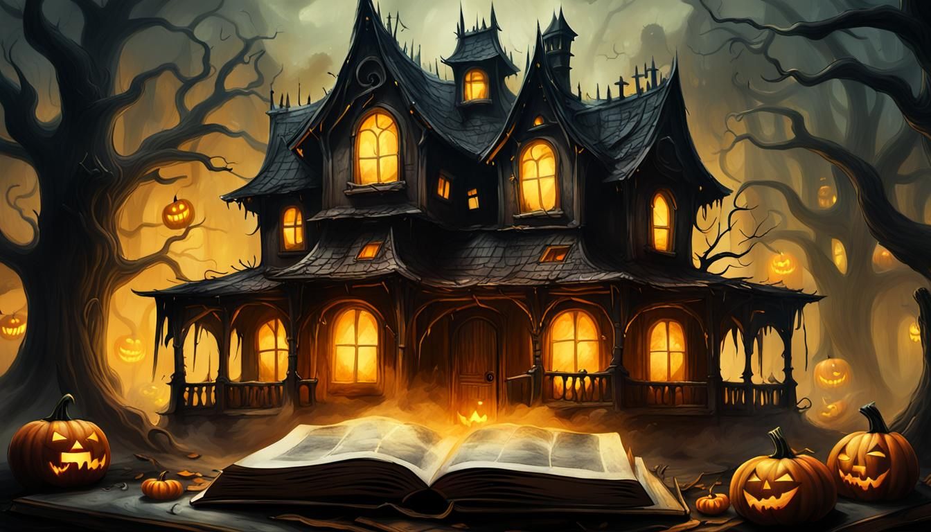 Dark Fantasy Haunted House in Smoky Woods