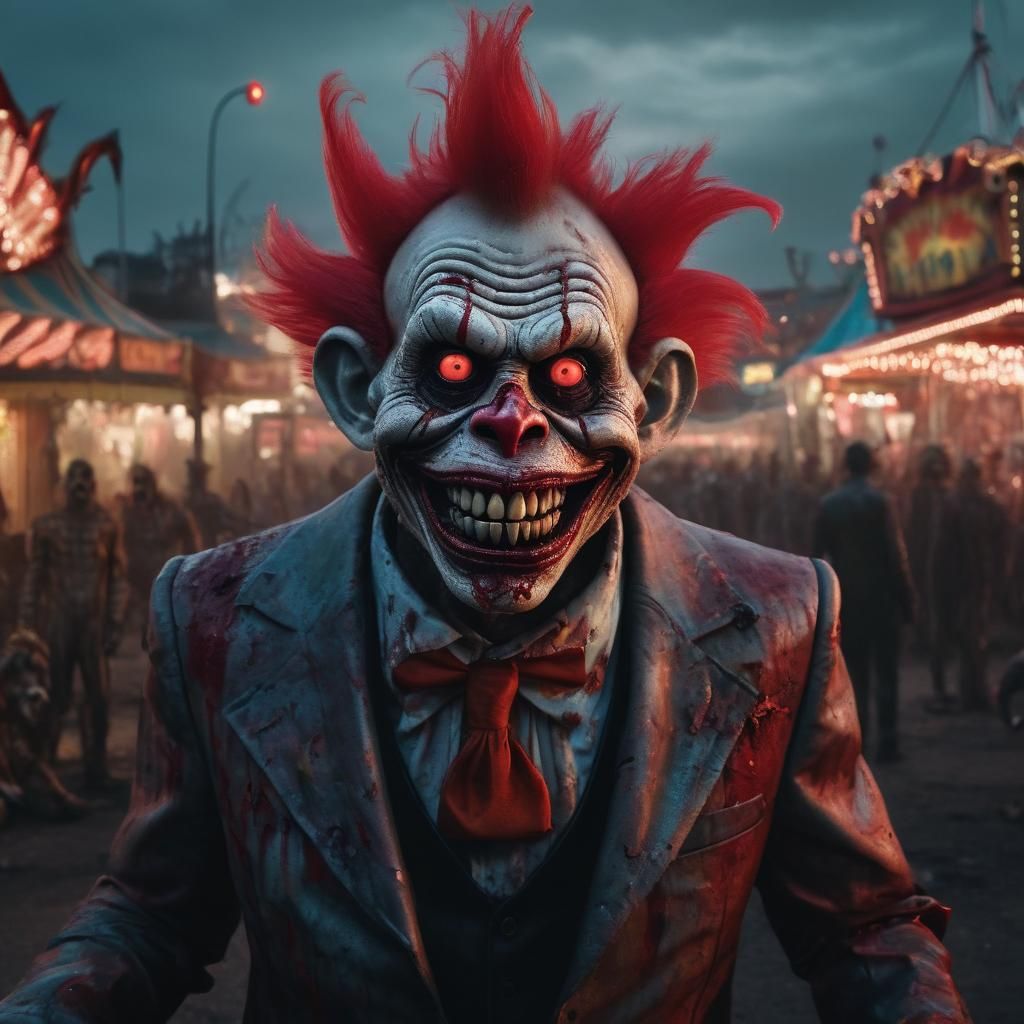 Zombie Monkey Clown in Hellish Carnival