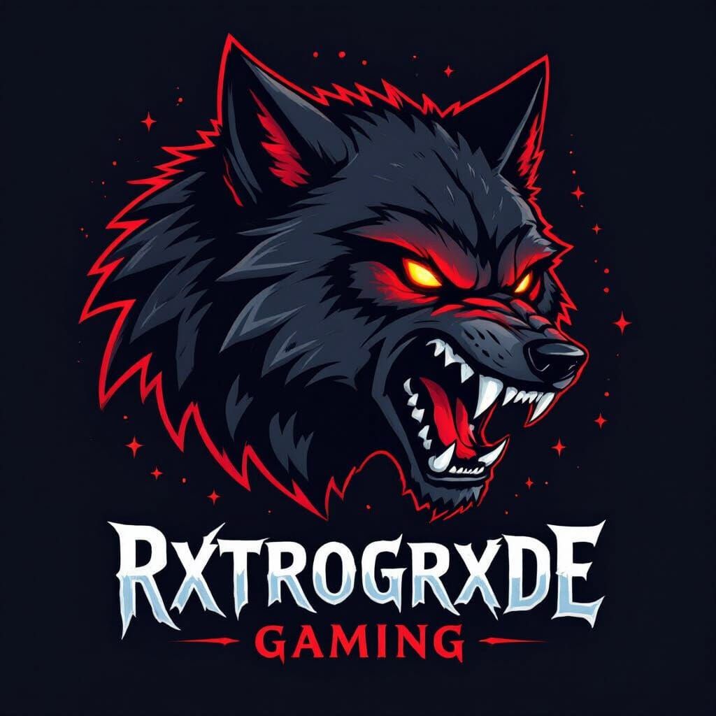 Fierce Red and Black Wolf Head for Halloween Gaming