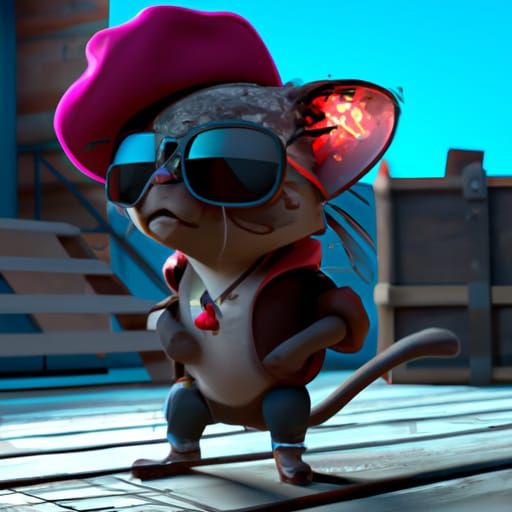 Cyberpunk Pirate Cat Portrait in Pixar Animation Style