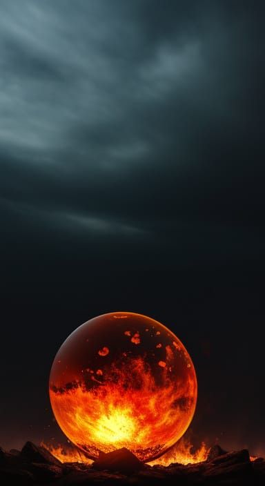 Ominous Dark Fire Sphere