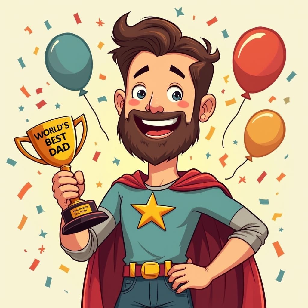 Superhero Dad Celebrates Father's Day