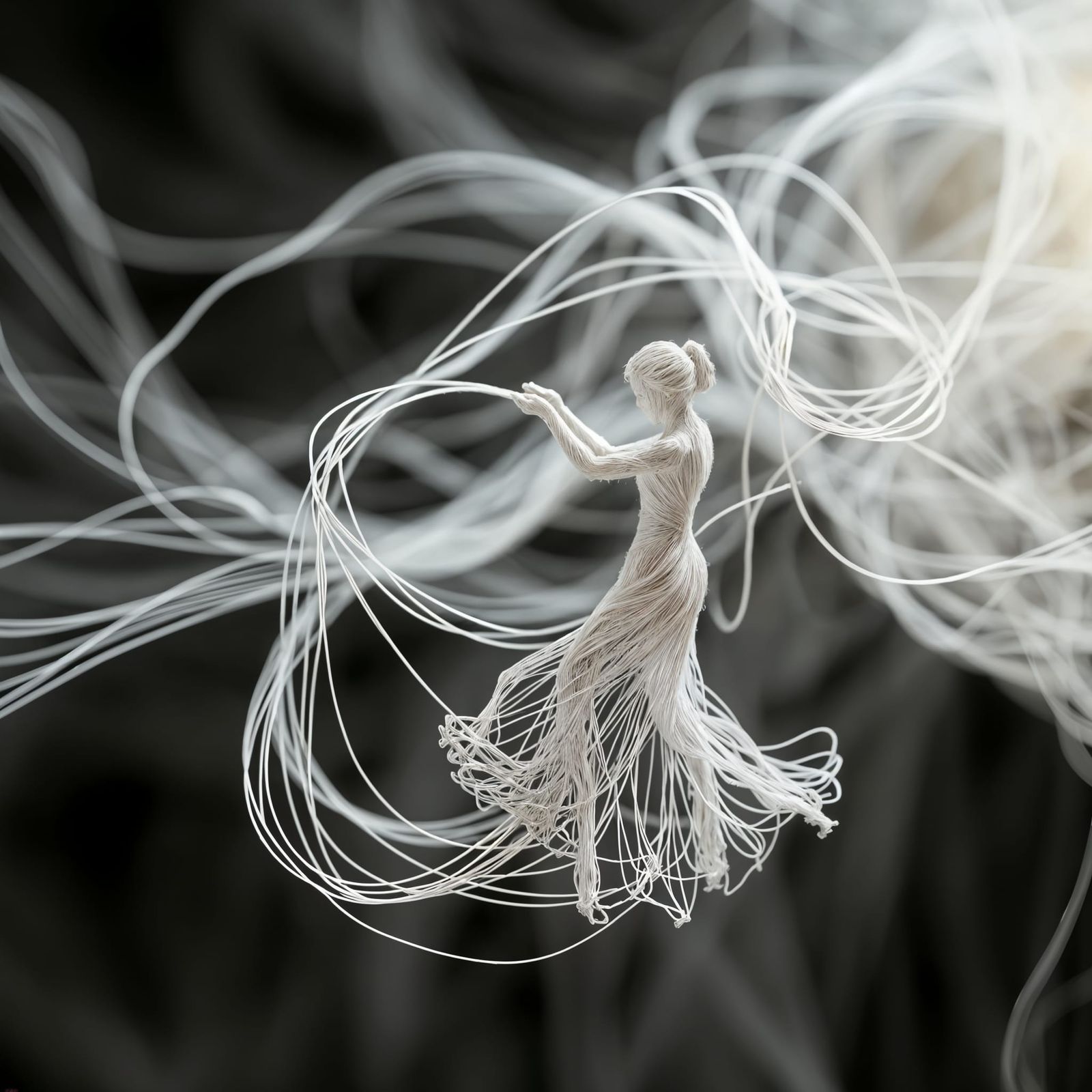 Surreal Dreamlike String Art Masterpiece