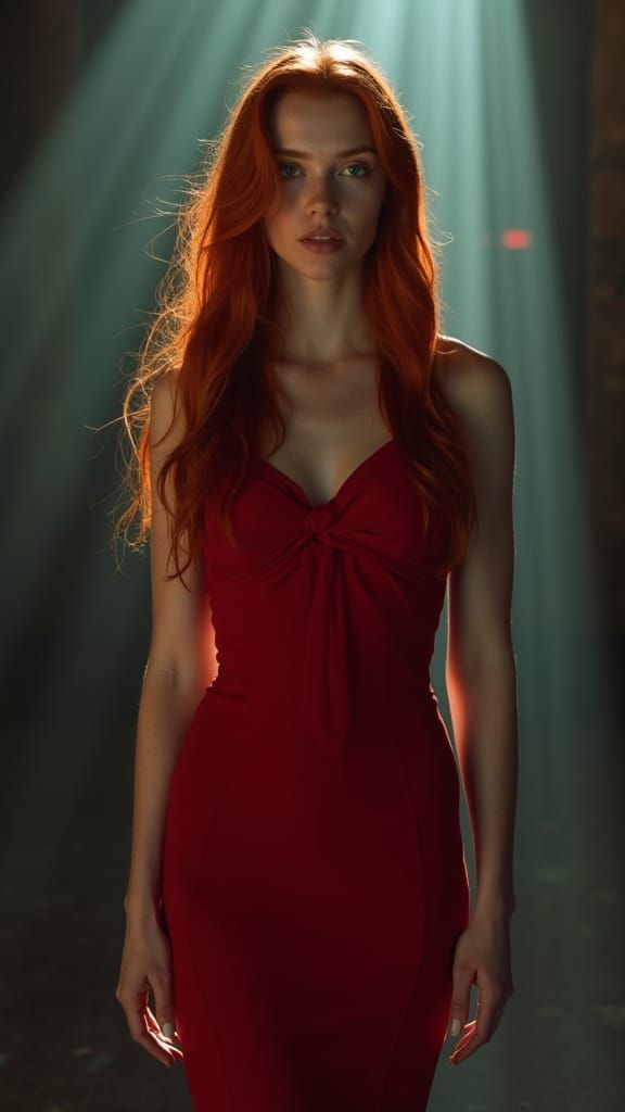 Redhead Goddess in Elegant 35mm Film Still