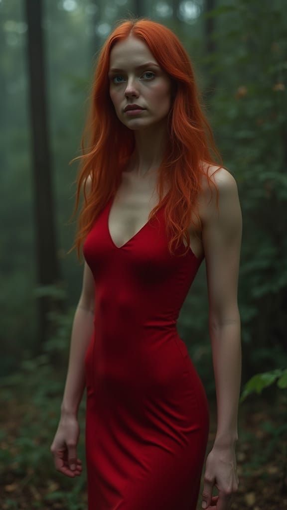 Redhead Goddess in Dramatic Cinema Style
