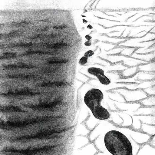 Diverging Paths: A Charcoal Footprint Drawing