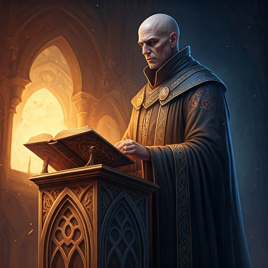 Wizard Reading Magic Book in Hyperrealistic Style