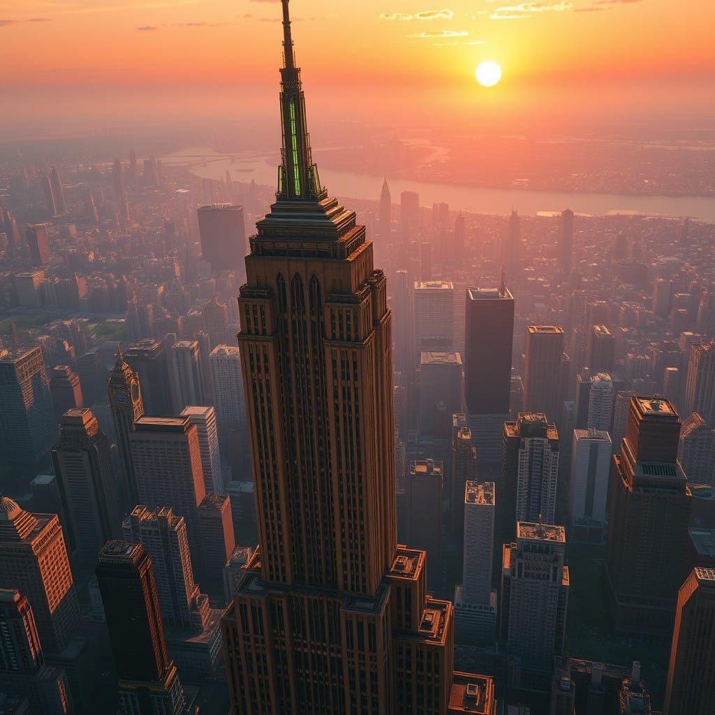 Empire State Building Atop a Vibrant Cityscape