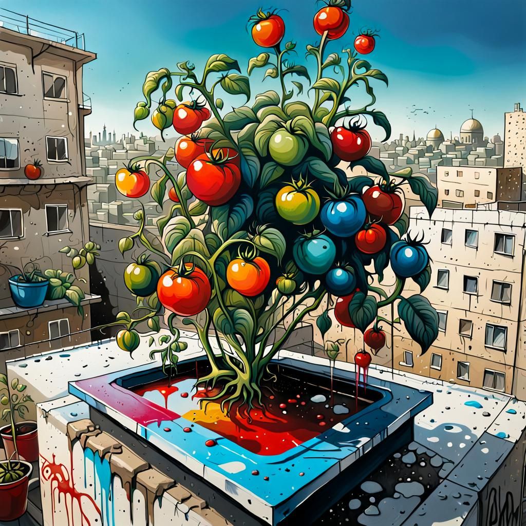 Urban Garden: Tomatoes in Jerusalem, Graffiti Art