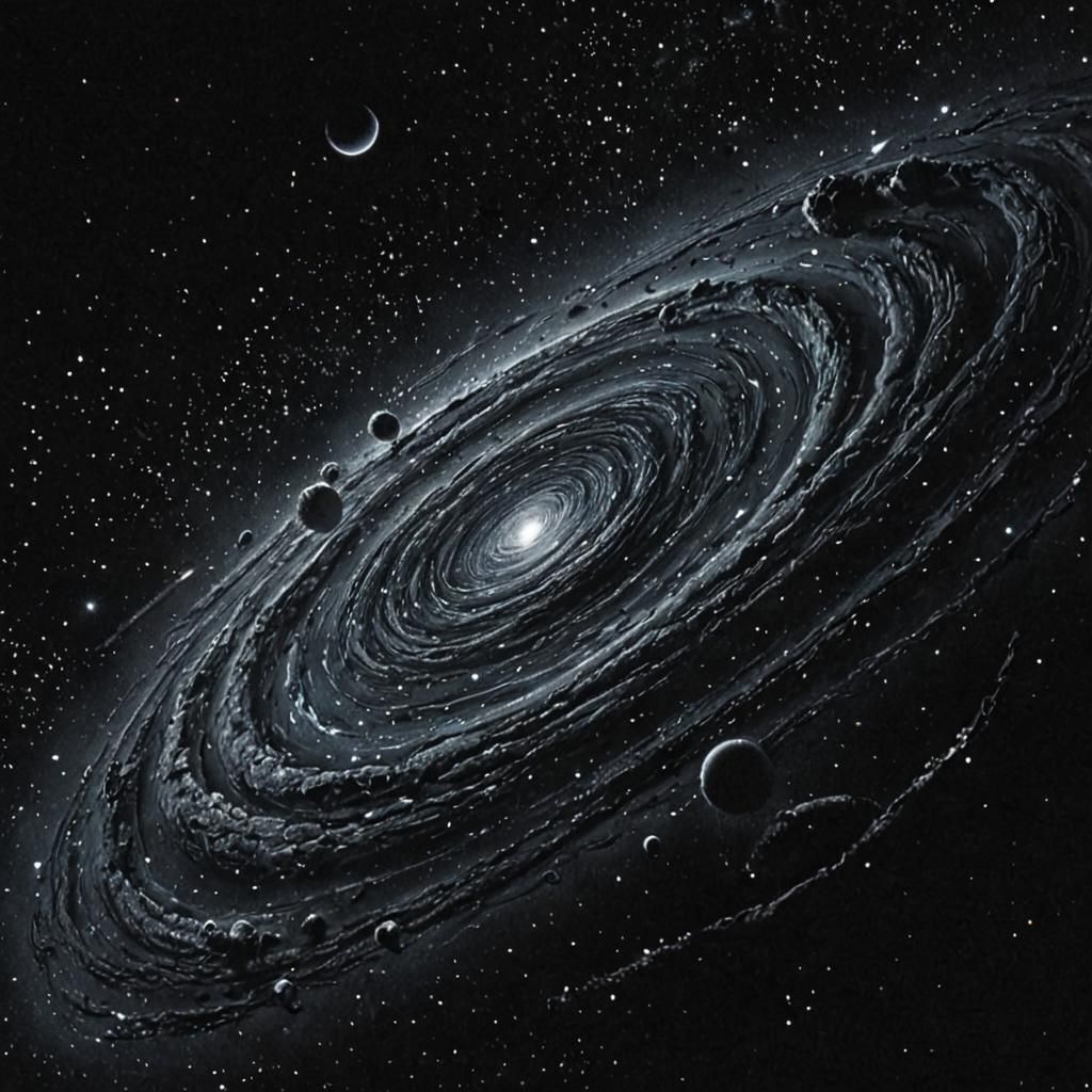 Celestial Realism in Charcoal Drawing