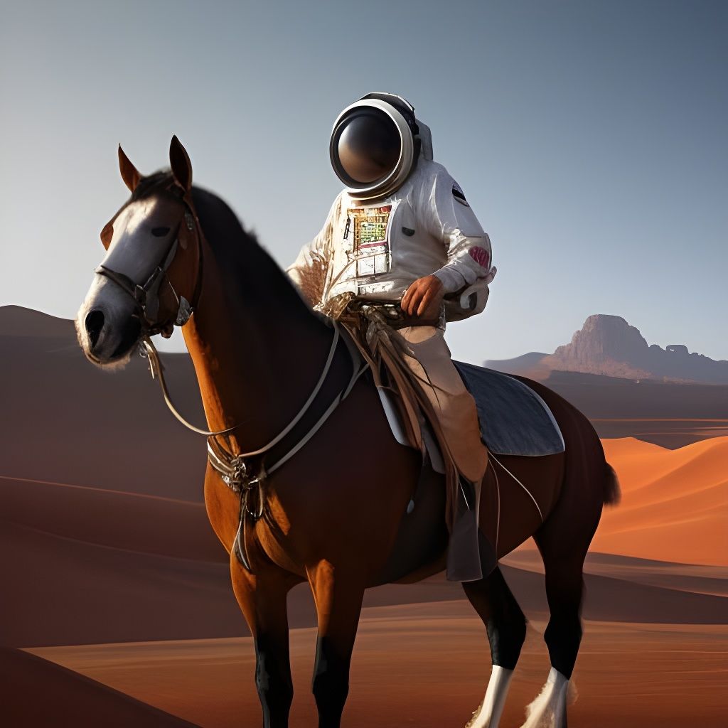 Cowboy Astronaut in Retro Sci-Fi Style