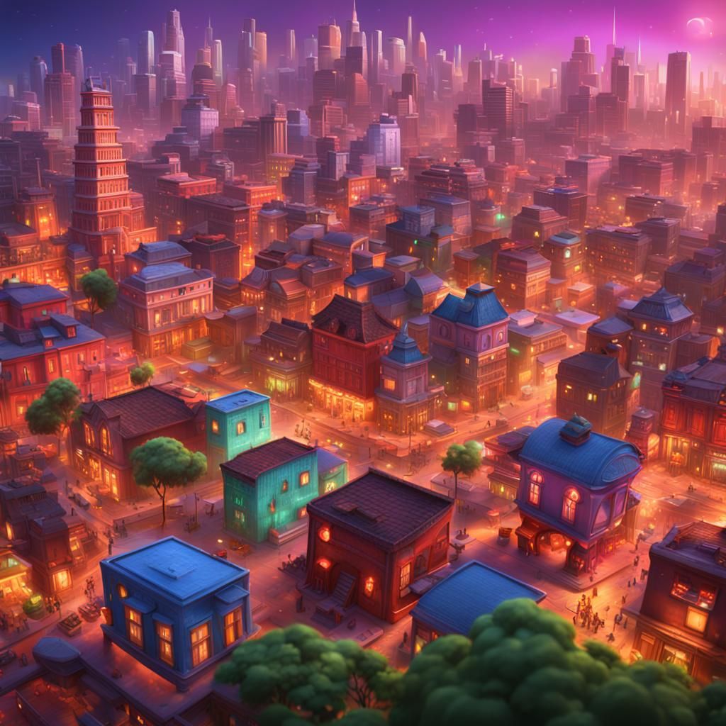 City in Paradise: 3D Digital Art