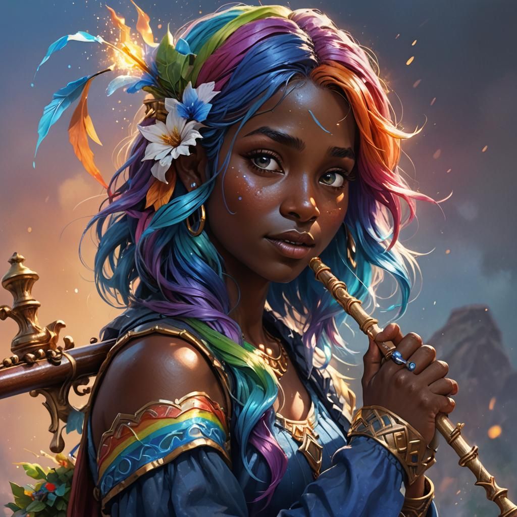 Bard holding a flute