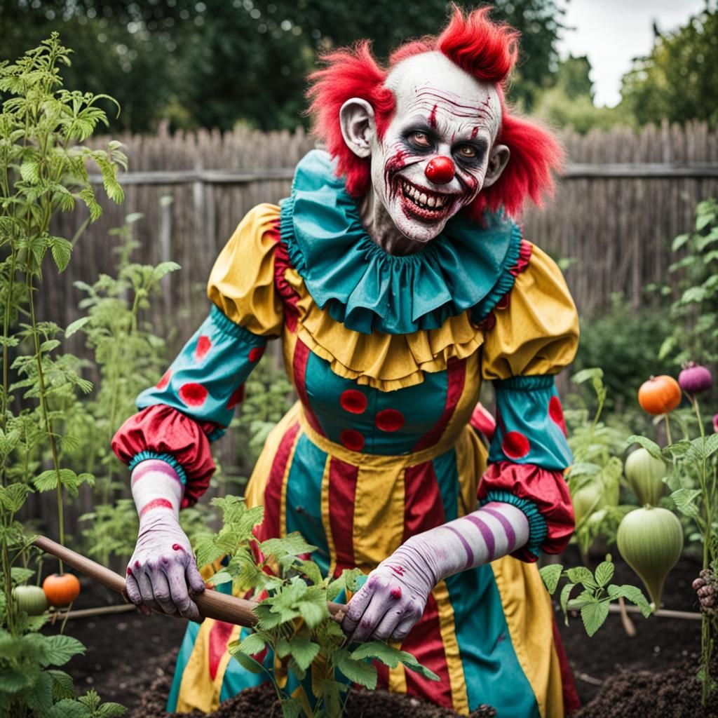 Zombie Clown's Garden: A Grotesque Masterpiece
