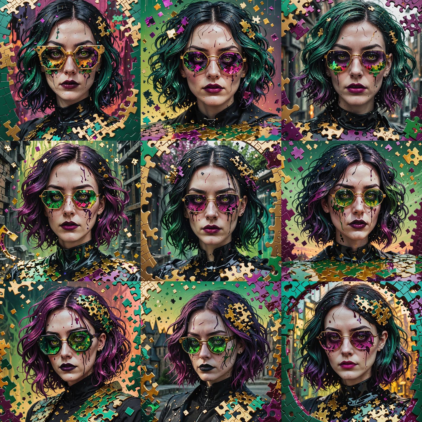 Gothic Liquid Puzzle Girl in 8k Resolution