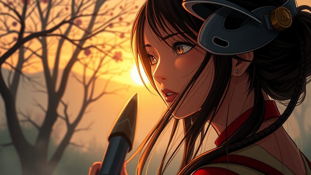 Manhwa-Style Double Exposure Portrait in Ethereal Mist