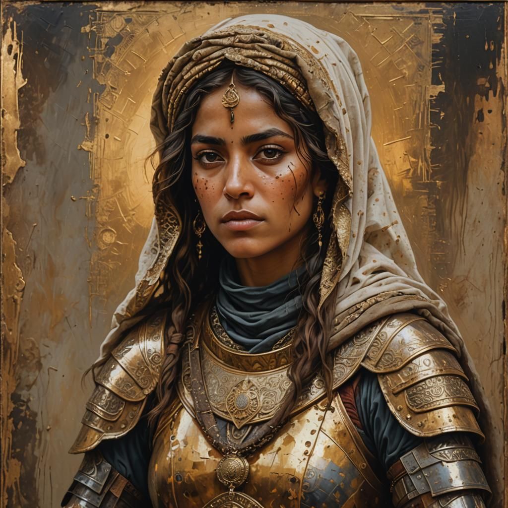 Bedouin Warrior Woman in Renaissance Painting Style