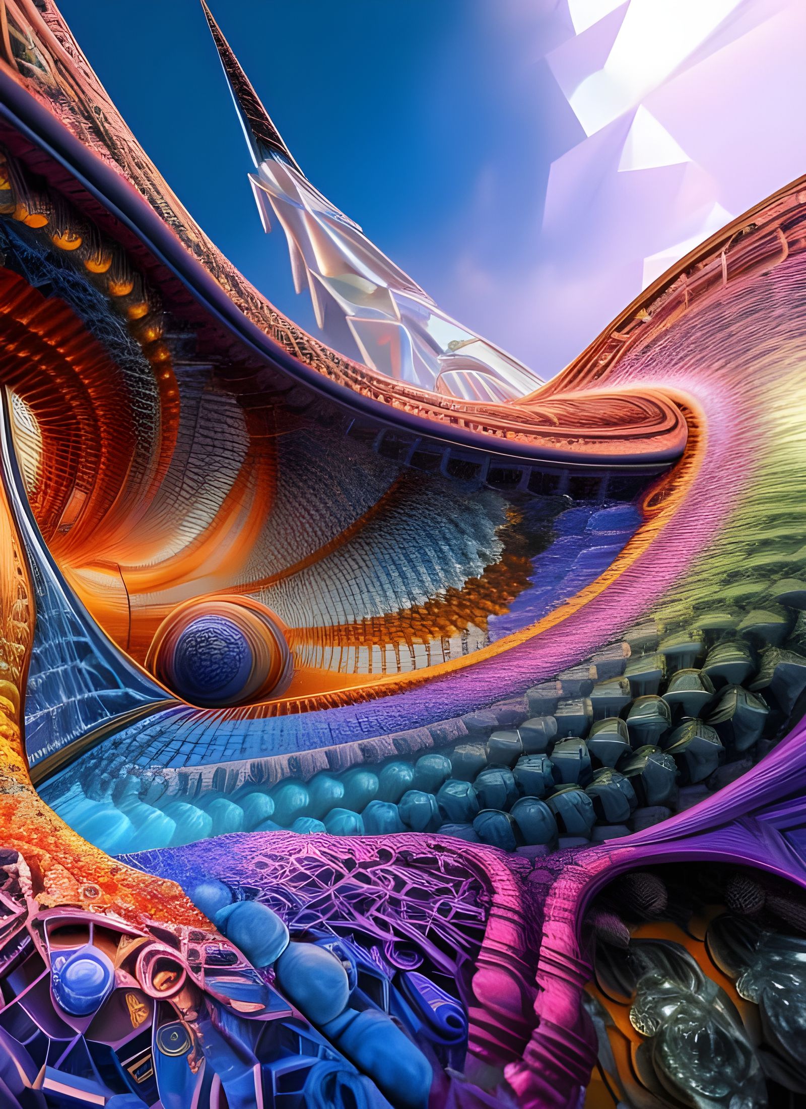 Geometric Abstract: Intricate Polychromatic Mandelbulb Conce...