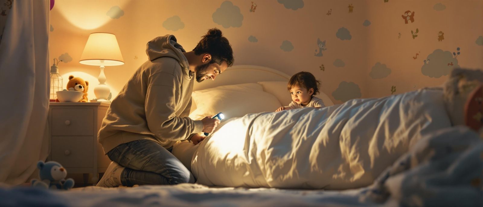 Cozy Parent Moment Captured in Warm, Golden Light