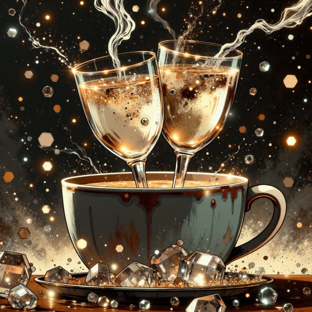 Luxurious New Year's Eve Celebration with Champagne and Conf...