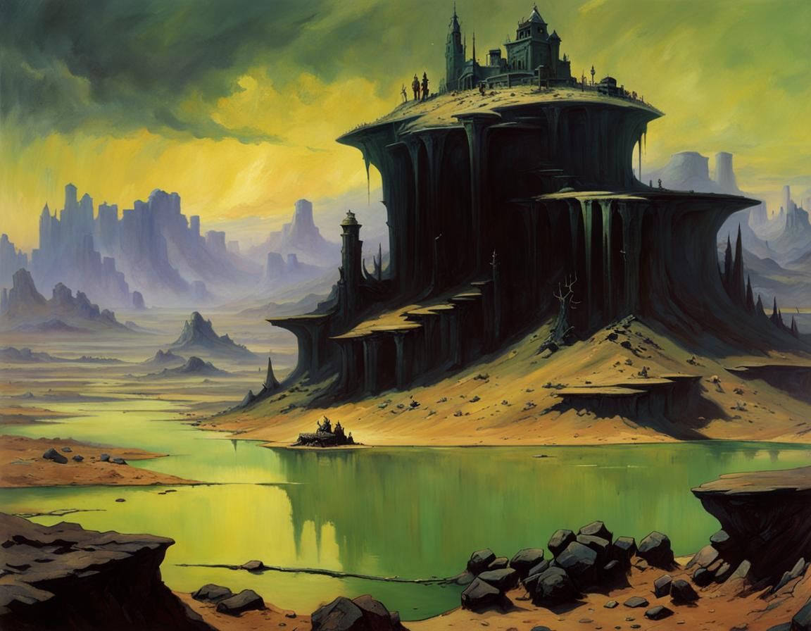 Grimdark Landscape of a Poisoned Wasteland