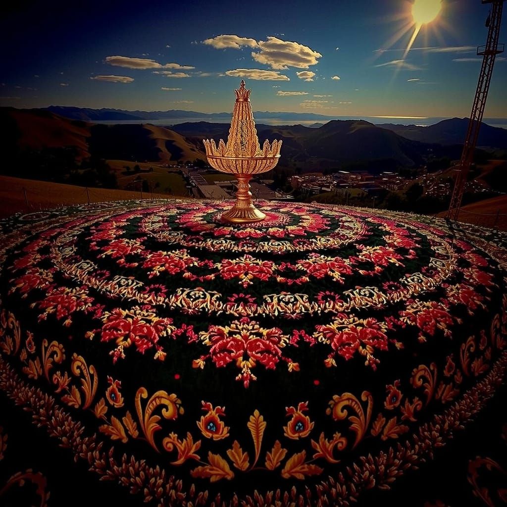 Botanical Art With Gilded Accents in Green and Teal