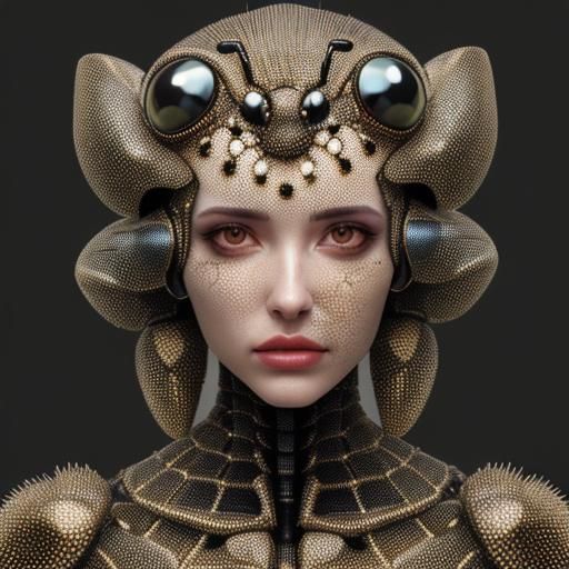 Robotic Insect Infestation: Body Horror Portrait