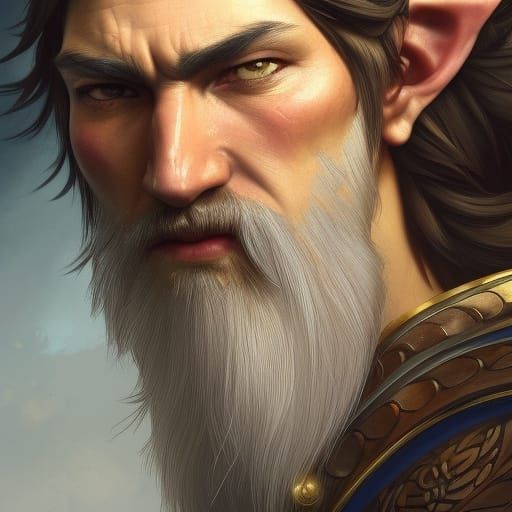 Elven General Portrait in Hyperdetailed Style