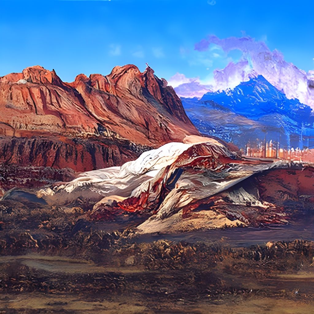 Majestic Cold Mountain Range in Panoramic Landscape