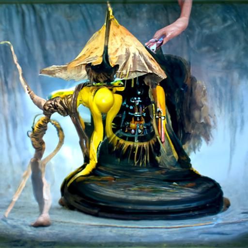 Vibrant DMT Being in Oil Painting Style