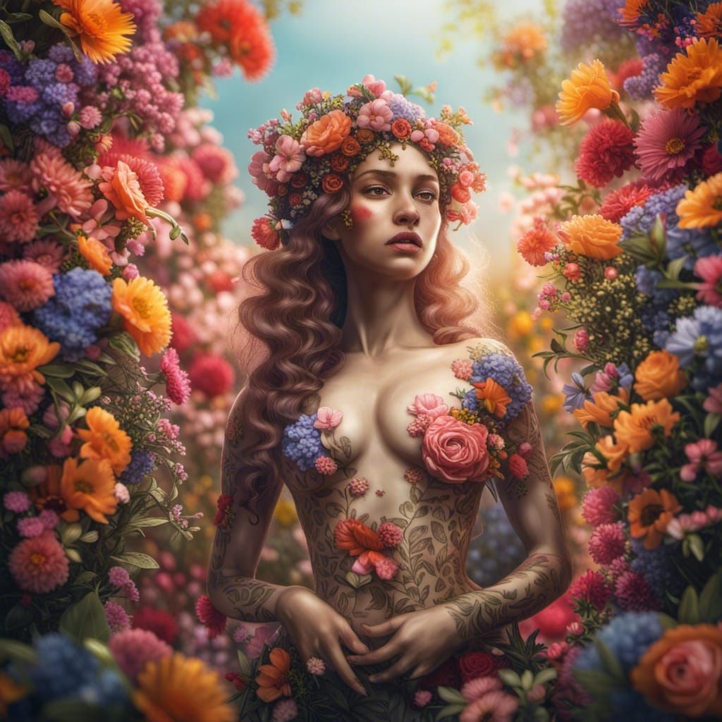 Epic Venus Overgrown with Colorful Flowers