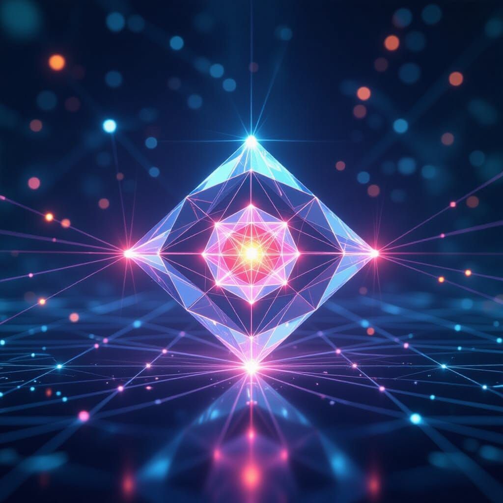 Futuristic Crystalline Structure Radiating Energy