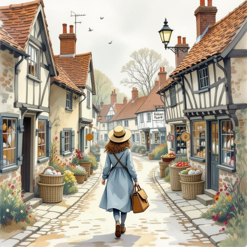 Clara Winslow in Blakeney Village: Potteresque Dream