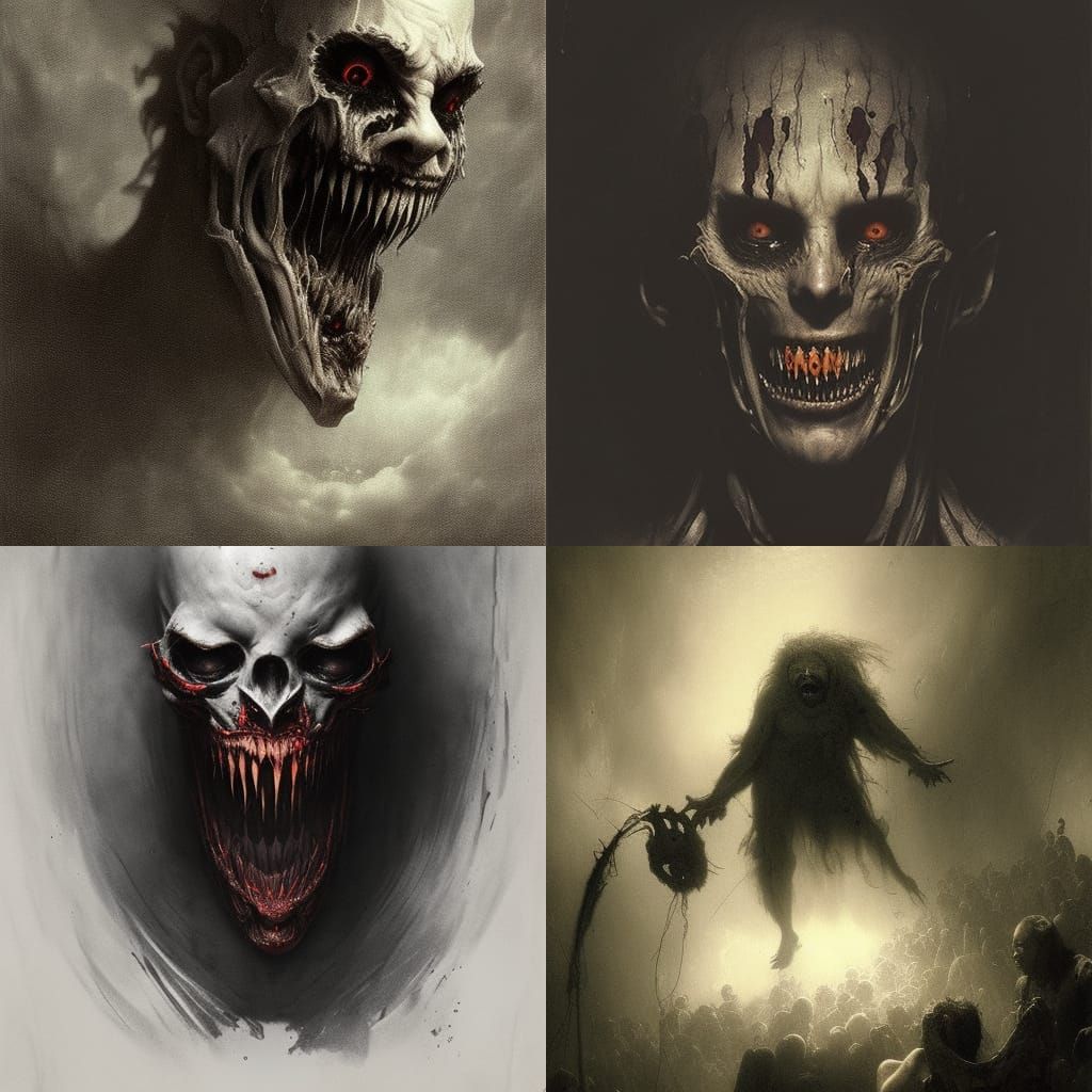 Tormented Psychopath Smile in Horror Style