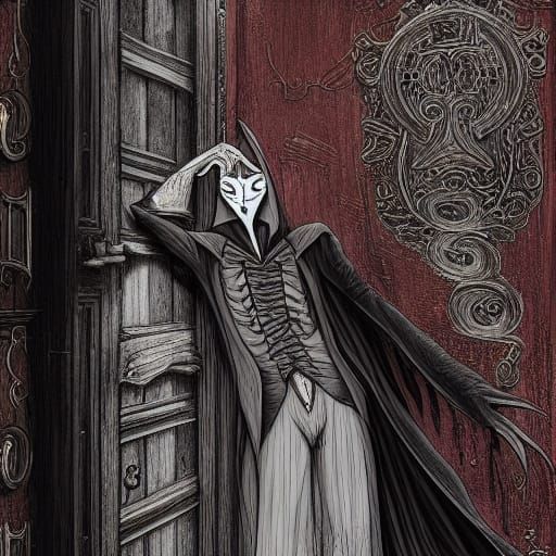 Hyperrealistic Vampire Nosferatu in Coffin, Horror Scene