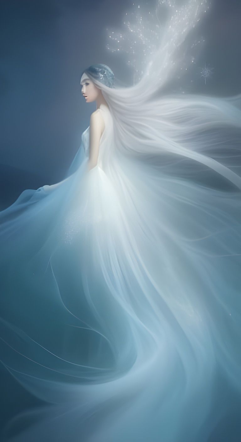 Ethereal Ghost with Luminous Sparkles Digital Art