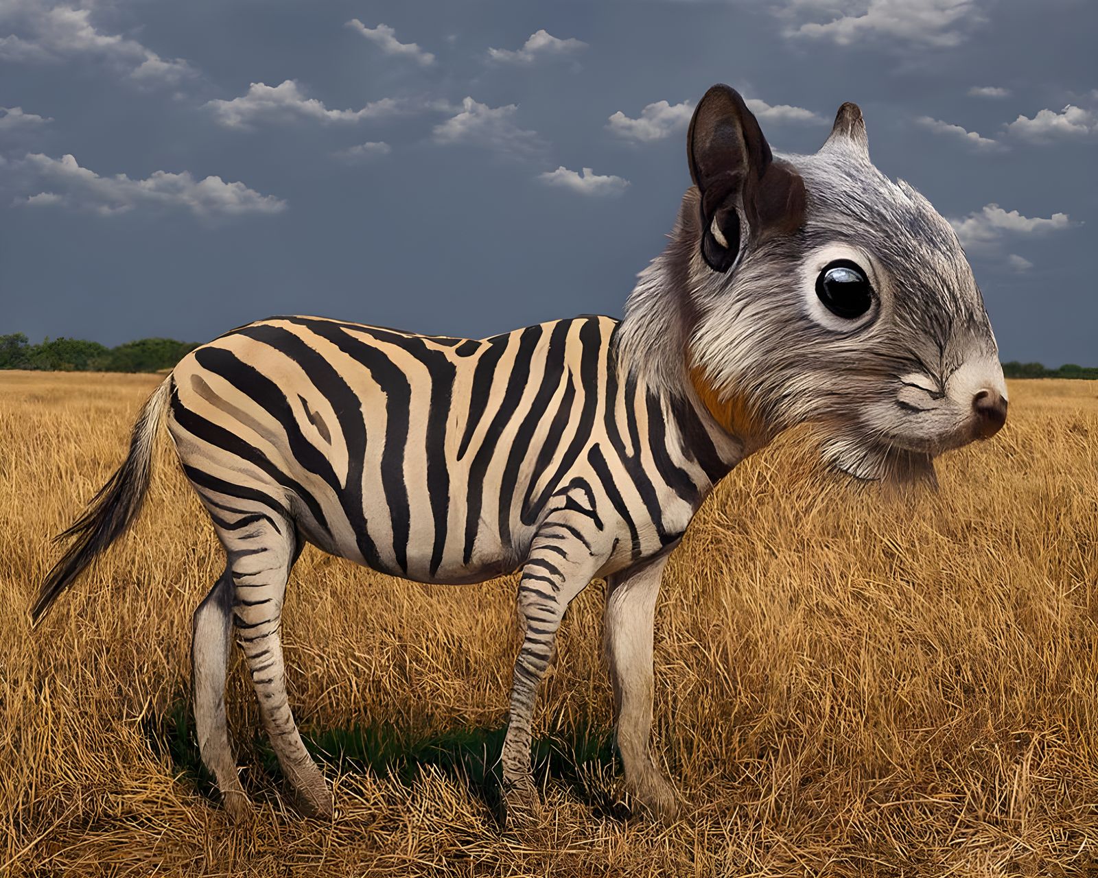 Magic Zebra Squirrel Portrait in Sci-Fi Fantasy Style