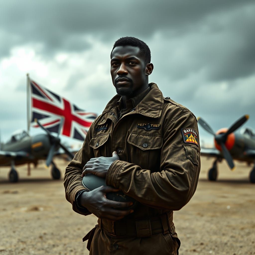 Contemplative Pilot on Italian Airfield
