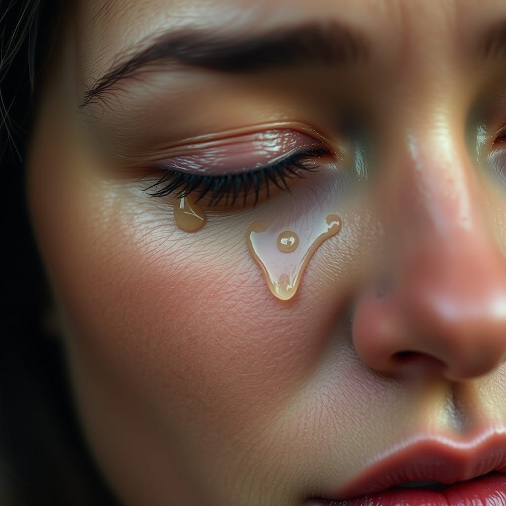 Close-Up of a Woman Crying