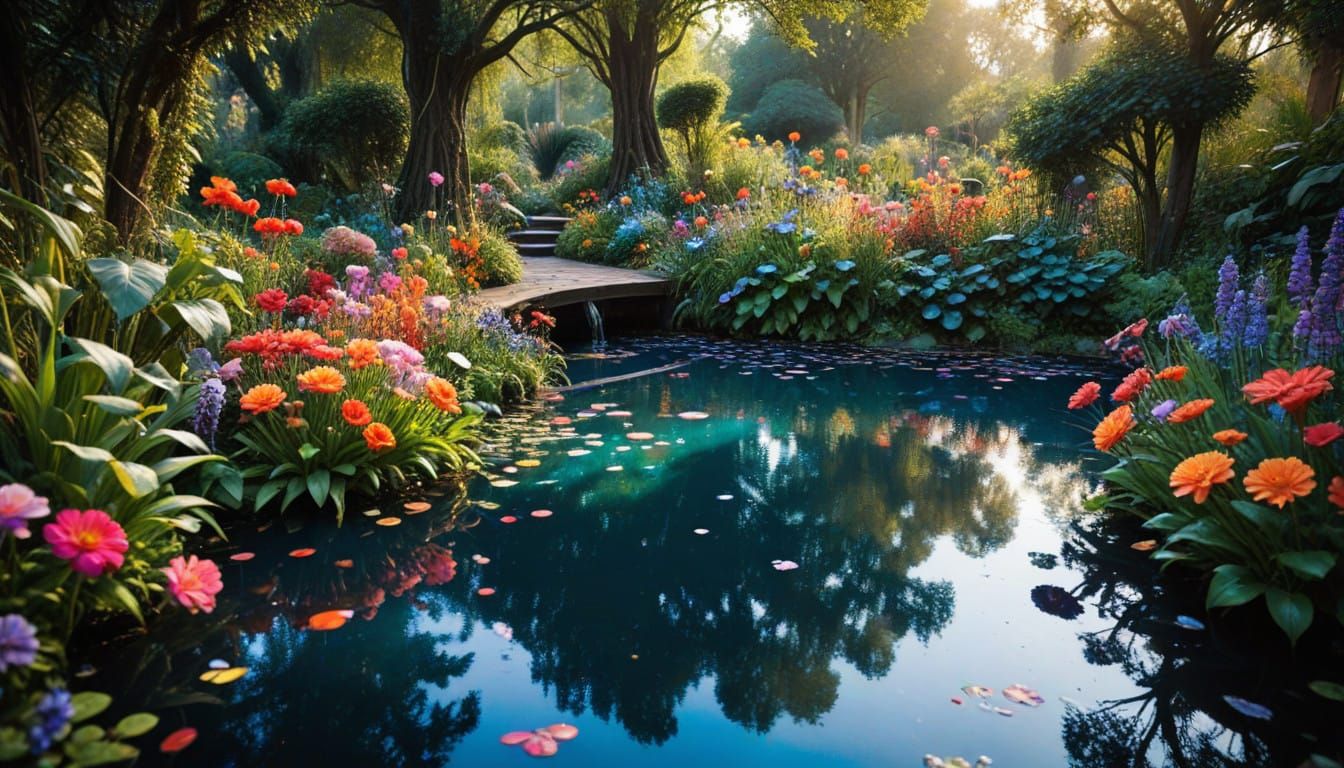 Dreamlike Liquid Garden in Vibrant Colors